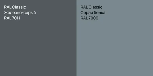 RAL 7011 Железно-серый vs RAL 7000 Серая белка