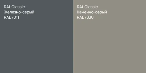 RAL 7011 Железно-серый vs RAL 7030 Каменно-серый