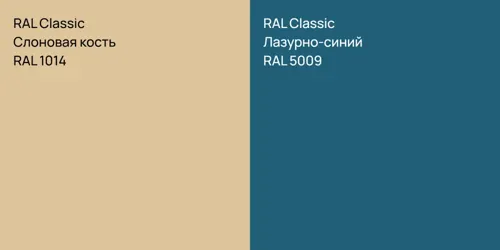 RAL 1014 Слоновая кость vs RAL 5009 Лазурно-синий