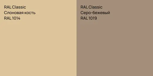 RAL 1014 Слоновая кость vs RAL 1019 Серо-бежевый