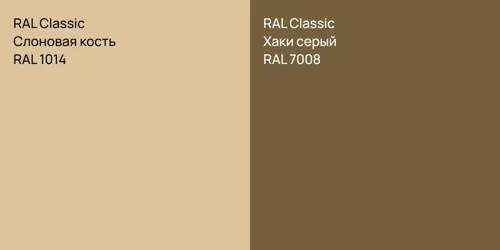 RAL 1014 Слоновая кость vs RAL 7008 Хаки серый