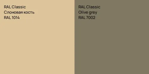 RAL 1014 Слоновая кость vs RAL 7002  Olive grey