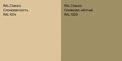 RAL 1014 Слоновая кость vs RAL 1020 Оливково-жёлтый