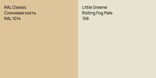 RAL 1014 Слоновая кость vs 158 Rolling Fog Pale
