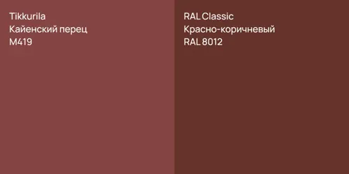 M419 Кайенский перец vs RAL 8012 Красно-коричневый