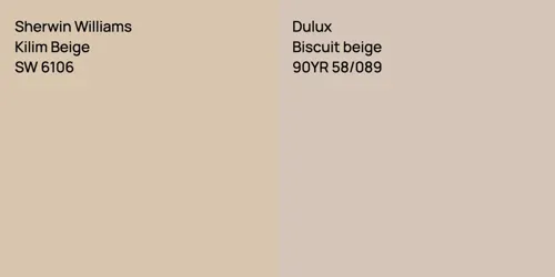 SW 6106 Kilim Beige vs 90YR 58/089 Biscuit beige