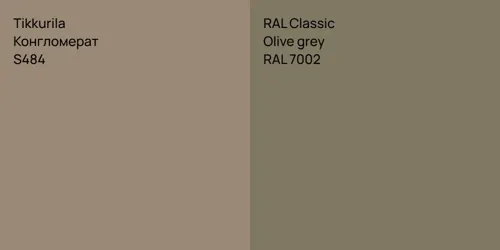 S484 Конгломерат vs RAL 7002  Olive grey