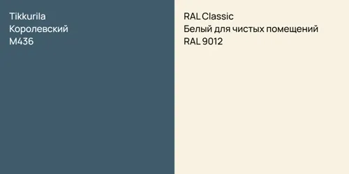 M436 Королевский vs RAL 9012 Белый для чистых помещений