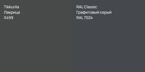 X499 Лакрица vs RAL 7024 Графитовый серый