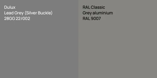 28GG 22/002 Lead Grey (Silver Buckle) vs RAL 9007  Grey aluminium