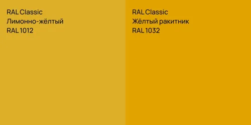 RAL 1012 Лимонно-жёлтый vs RAL 1032 Жёлтый ракитник
