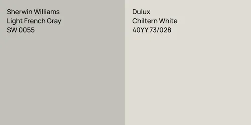 SW 0055 Light French Gray vs 40YY 73/028 Chiltern White