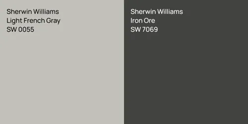 SW 0055 Light French Gray vs SW 7069 Iron Ore