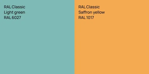 RAL 6027  Light green vs RAL 1017  Saffron yellow