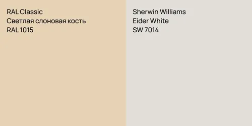 RAL 1015 Светлая слоновая кость vs SW 7014 Eider White