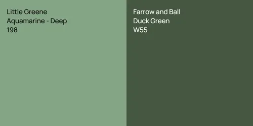 198 Aquamarine - Deep vs W55 Duck Green