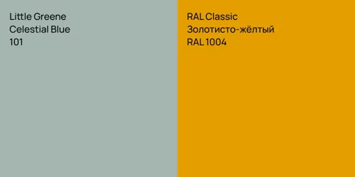 101 Celestial Blue vs RAL 1004 Золотисто-жёлтый