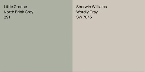 291 North Brink Grey vs SW 7043 Wordly Gray