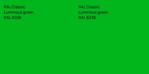 RAL 6038  Luminous green vs RAL 6038  Luminous green