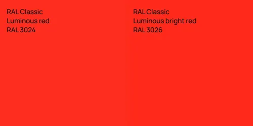 RAL 3024  Luminous red vs RAL 3026  Luminous bright red