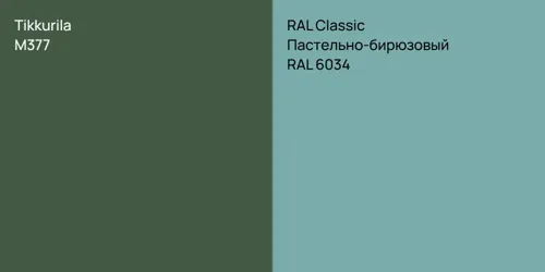 M377  vs RAL 6034 Пастельно-бирюзовый