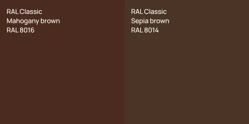 RAL 8016  Mahogany brown vs RAL 8014  Sepia brown