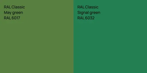 RAL 6017  May green vs RAL 6032  Signal green