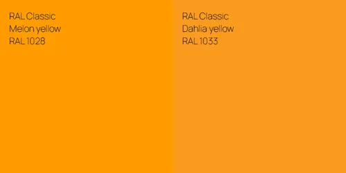 RAL 1028  Melon yellow vs RAL 1033  Dahlia yellow