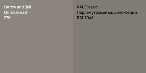 276 Mole's Breath vs RAL 7048 Перламутровый мышино-серый
