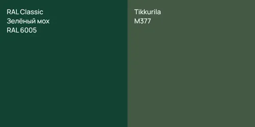RAL 6005 Зелёный мох vs M377 