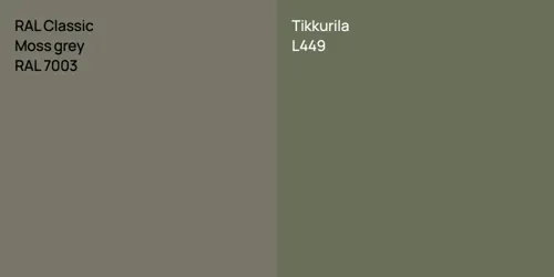 RAL 7003  Moss grey vs L449 