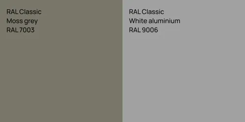 RAL 7003  Moss grey vs RAL 9006  White aluminium
