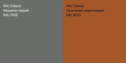 RAL 7005 Мышино-серый vs RAL 8023 Оранжево-коричневый