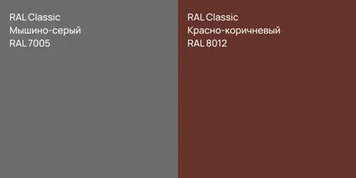 RAL 7005 Мышино-серый vs RAL 8012 Красно-коричневый