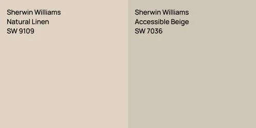 SW 9109 Natural Linen vs SW 7036 Accessible Beige