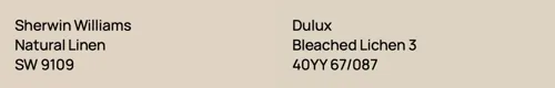 SW 9109 Natural Linen vs 40YY 67/087 Bleached Lichen 3
