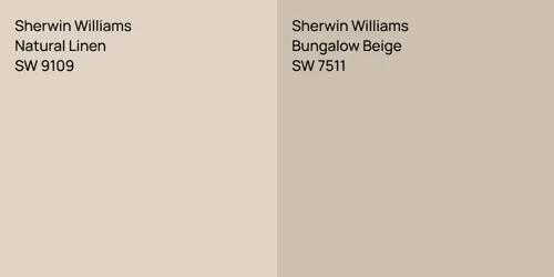 SW 9109 Natural Linen vs SW 7511 Bungalow Beige