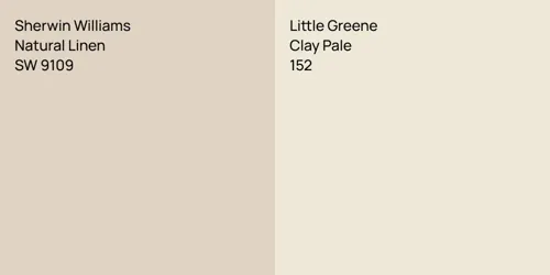 SW 9109 Natural Linen vs 152 Clay Pale