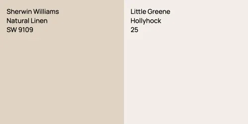 SW 9109 Natural Linen vs 25 Hollyhock