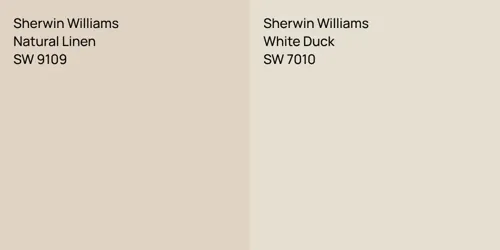 SW 9109 Natural Linen vs SW 7010 White Duck