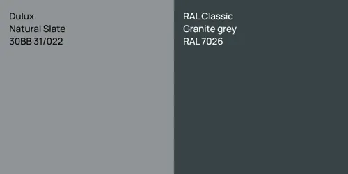 30BB 31/022 Natural Slate vs RAL 7026  Granite grey