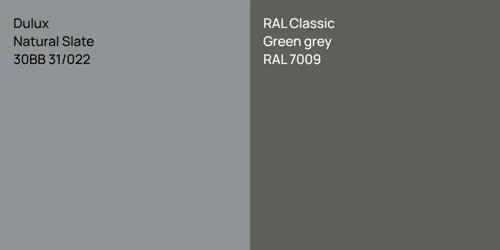 30BB 31/022 Natural Slate vs RAL 7009  Green grey