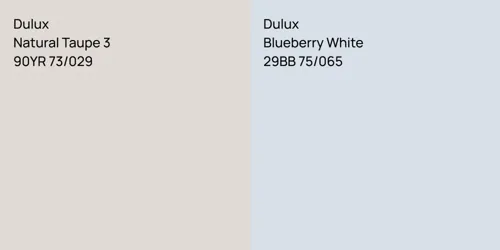90YR 73/029 Natural Taupe 3 vs 29BB 75/065 Blueberry White