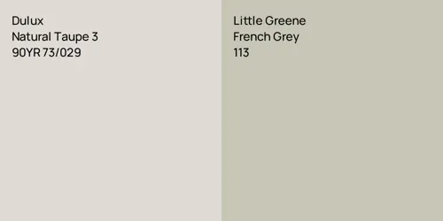 90YR 73/029 Natural Taupe 3 vs 113 French Grey