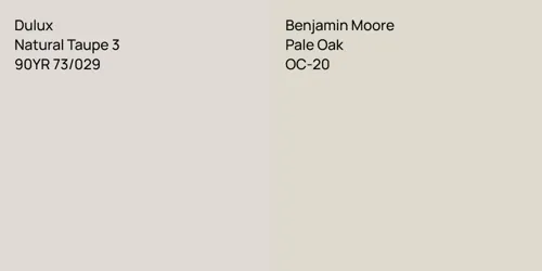 90YR 73/029 Natural Taupe 3 vs OC-20 Pale Oak
