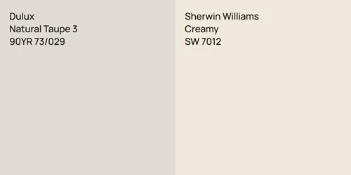 90YR 73/029 Natural Taupe 3 vs SW 7012 Creamy