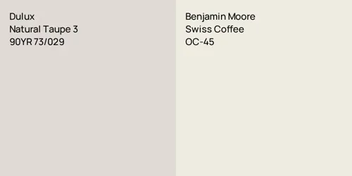 90YR 73/029 Natural Taupe 3 vs OC-45 Swiss Coffee