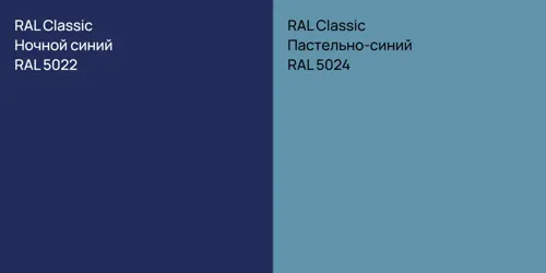 RAL 5022 Ночной синий vs RAL 5024 Пастельно-синий