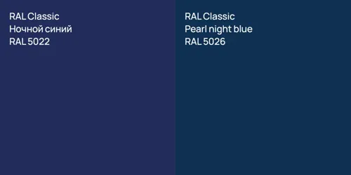 RAL 5022 Ночной синий vs RAL 5026  Pearl night blue
