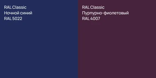 RAL 5022 Ночной синий vs RAL 4007 Пурпурно-фиолетовый